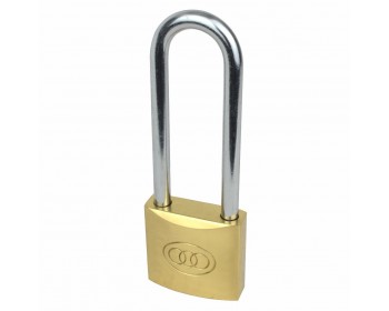 38mm Tri-Circle Long Shackled Brass Padlock